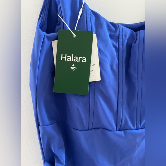 NWT Halara Siftlyzero Airy M medium Royal Blue Square-Neck Midi Dress Activewear - Picture 2 of 4